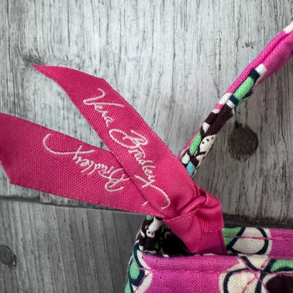 VERA BRADLEY Mini Cartera Pretty in Pink Pleated Shoulder Bag Purse Small